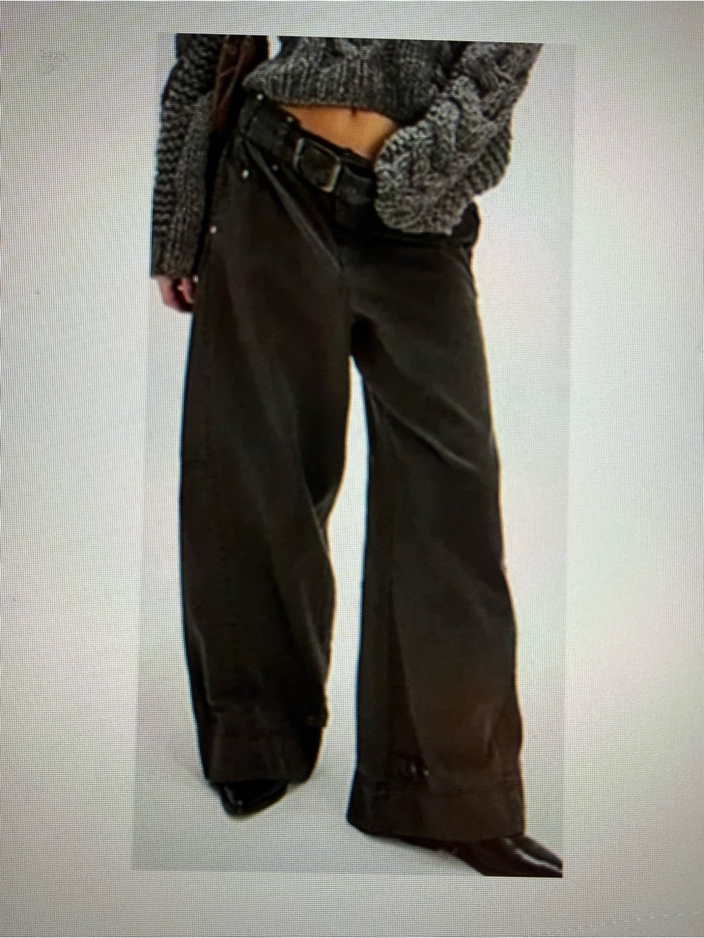 Free People Wide Leg Jeans in Black
